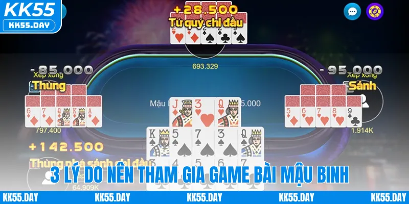 Game Bài Mậu Binh KK55 - Cơ Hội Săn Thưởng Lớn 2 3 lý do nên tham gia game bài mậu binh