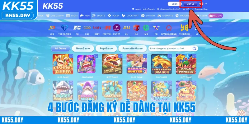 Đăng ký KK55 3 4 bước đăng ký dễ dàng tại KK55
